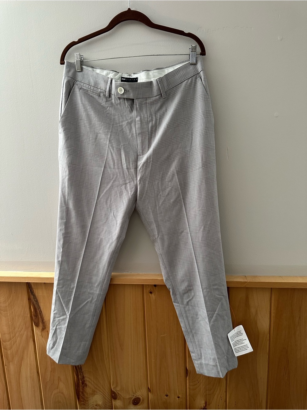 ASOS Light Gray Plaid Men's Dress Pants